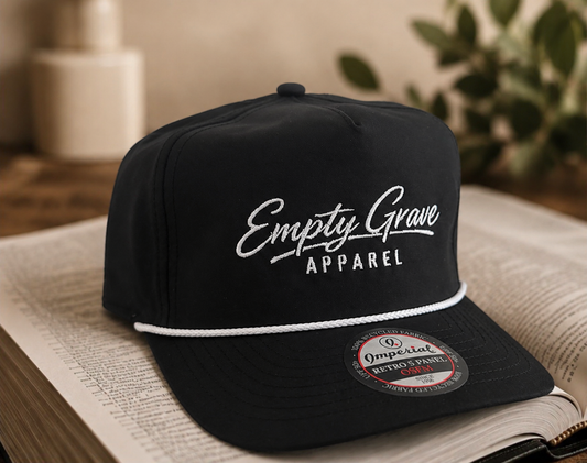 Black and White Embroidered Golfer Hat
