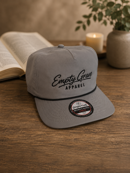 Grey and Black Embroidered Golfer Hat